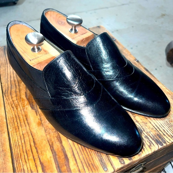 Y2K Stacy Adams Black Leather Men’s Tapered Toe Loafers Size 11M main image 14